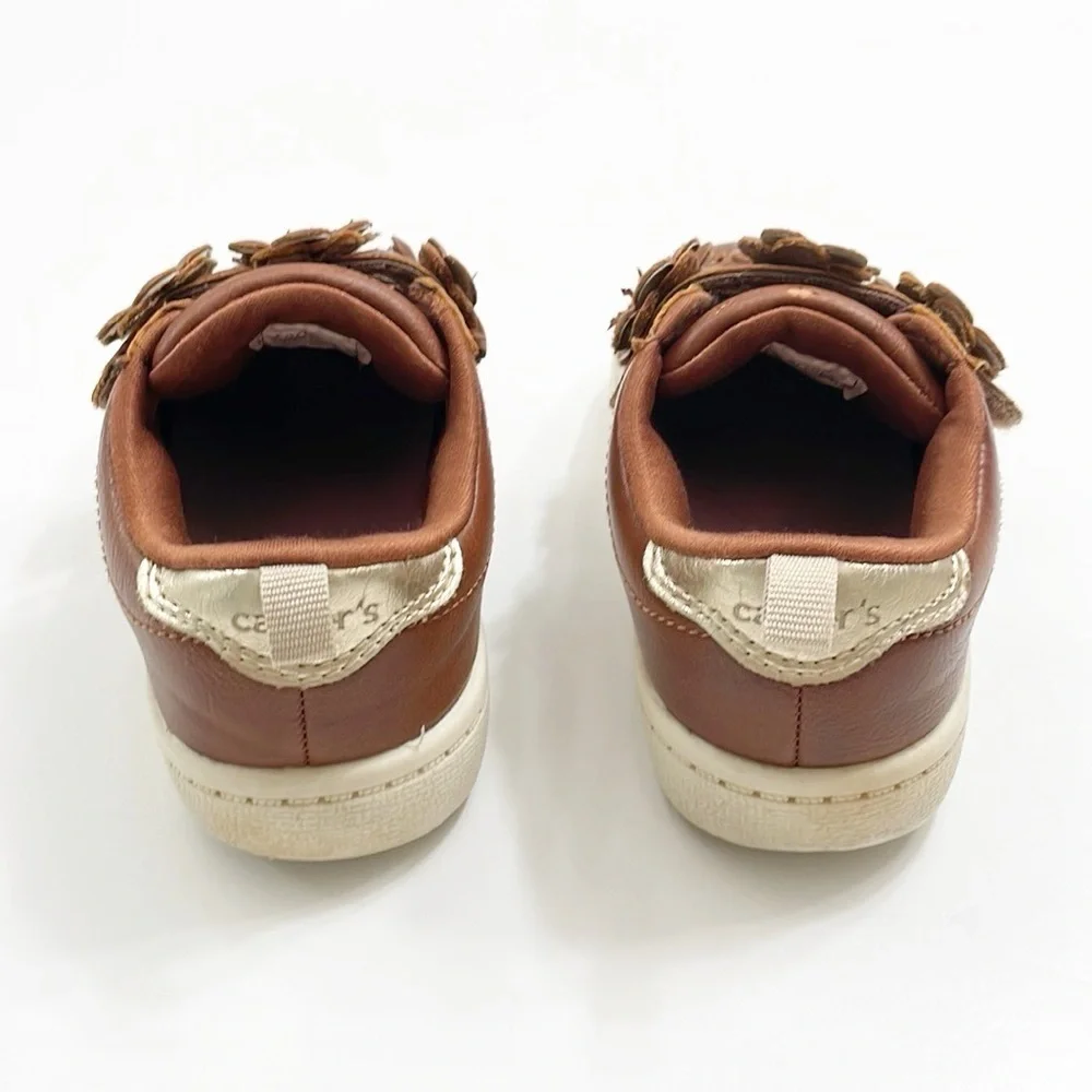 Carter's toddler girls brown floral sneakers